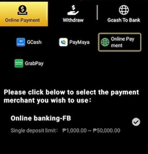 Depositing Money into EZJILI via Online Payment Method